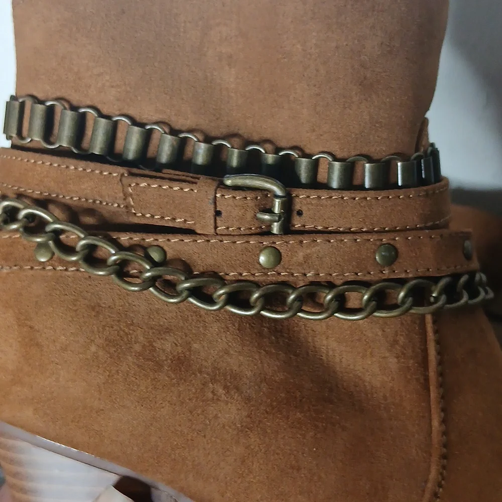JustFab Kualeah Chain Strap Ankle Boots Size 9 - Picture 10 of 15
